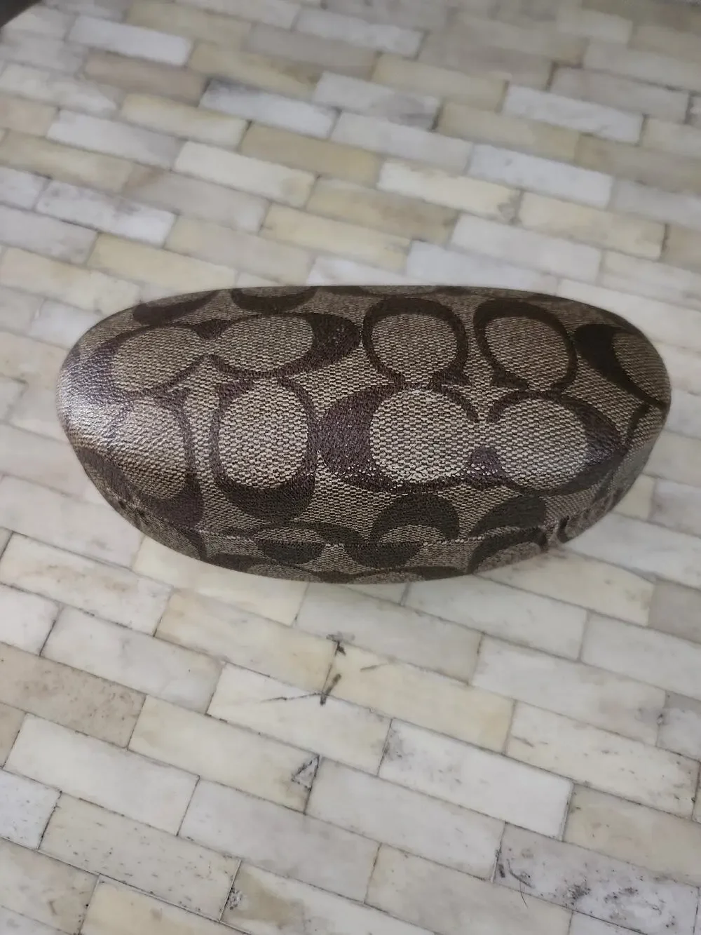 Coach monogram hard clamshell eyeglasses or sunglasses case EMPTY